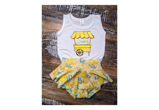 2t skirted lemon bummie set