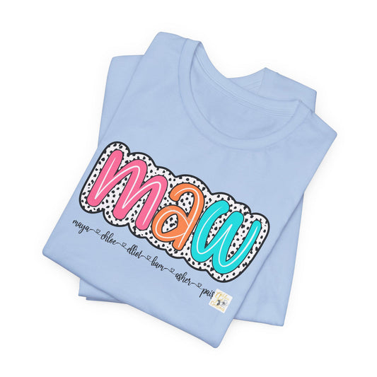 Mama and Grandma personalized name shirts