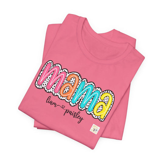 Mama and Grandma personalized name shirts