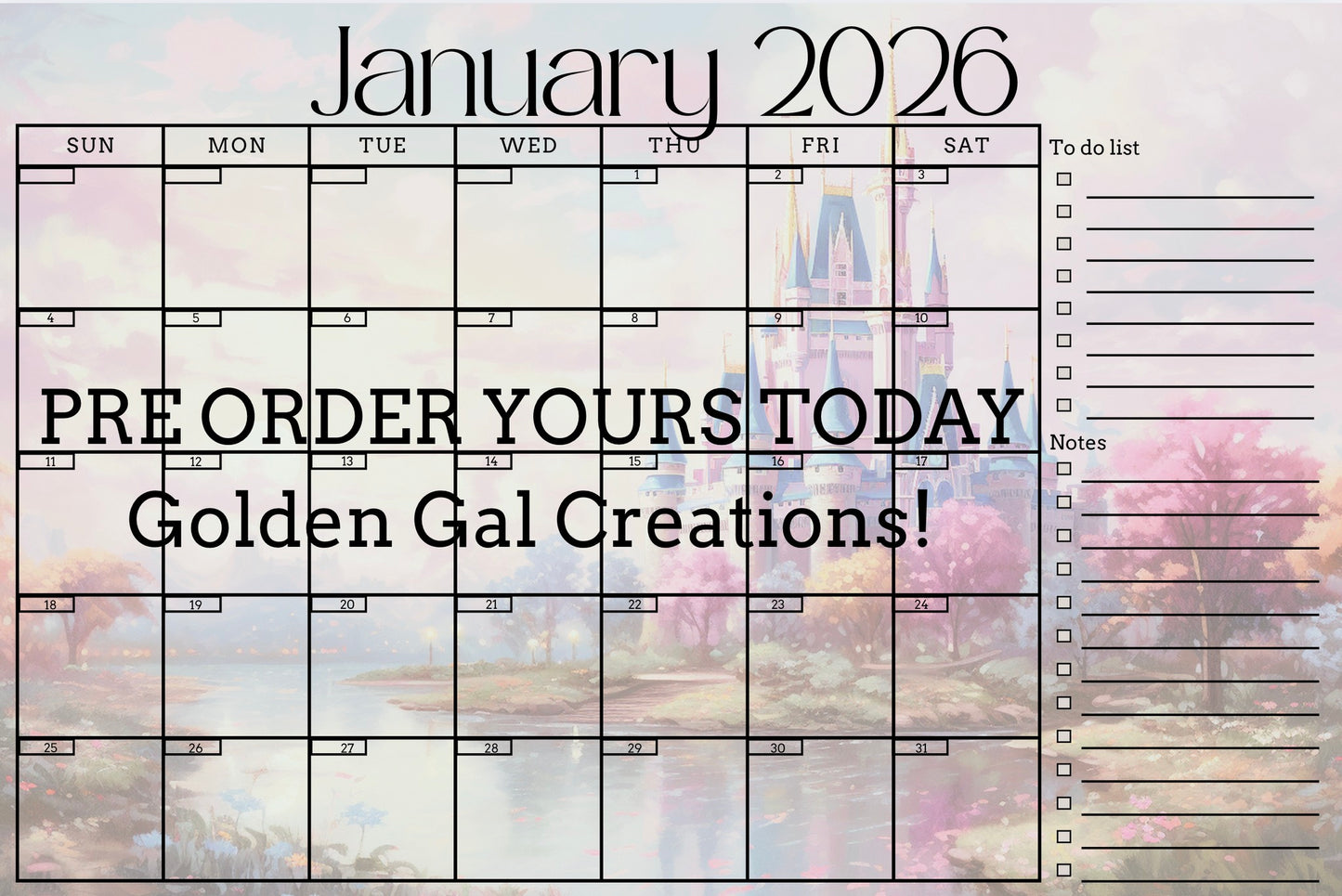PREORDER- 2026 Calendar (Desk or Fridge)