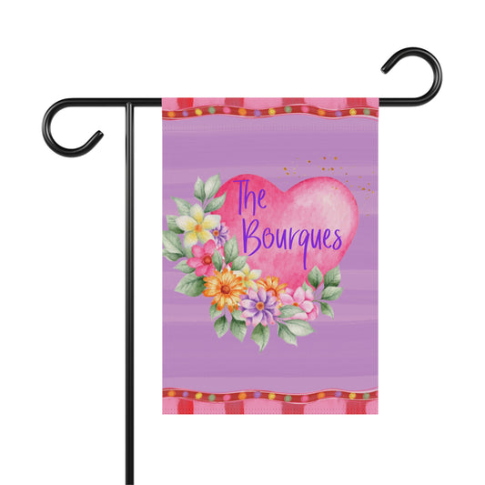 Personalized Family Name Valentine's Day Garden Flag