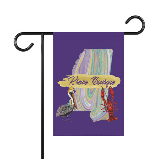 Personalized Family Name Mardi Gras Garden Flag Krewe Name