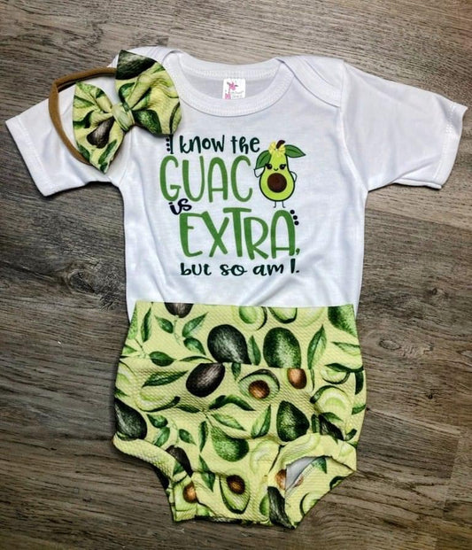12/18 avocado bummie set with bow