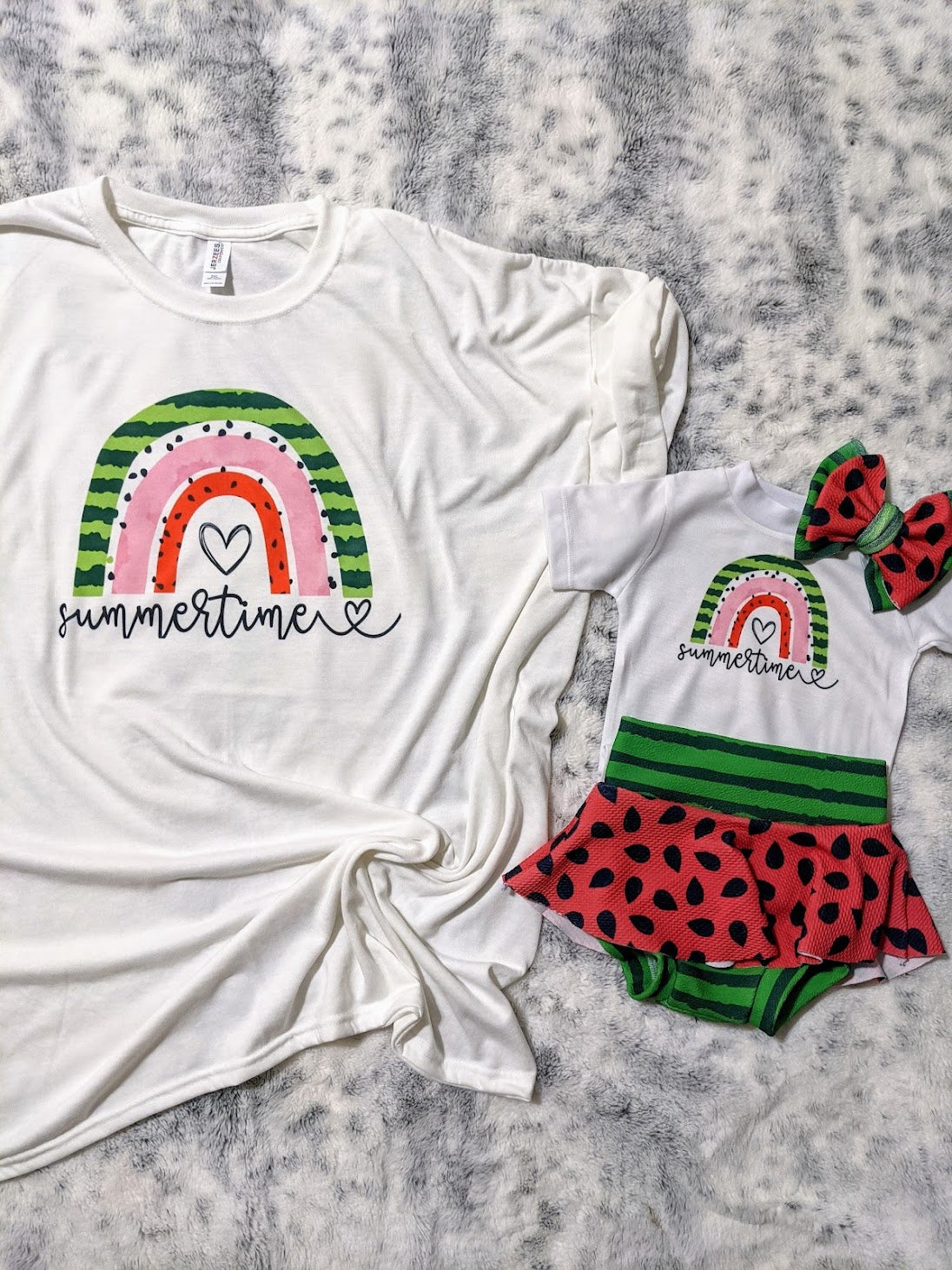 3 Piece Watermelon skirted bummie set