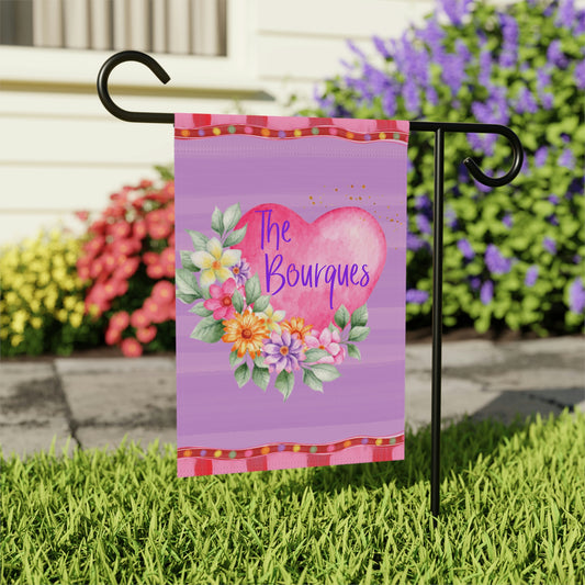 Personalized Family Name Valentine's Day Garden Flag