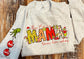 Personalized Merry Mama Christmas Sweatshirt or longsleeve with Your Children's Names on Who Ornaments - Festive Holiday-Inspired Design