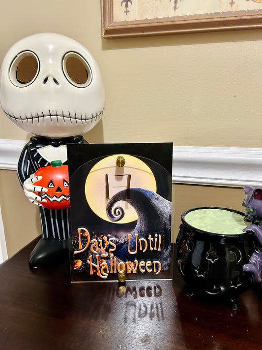 Nightmare Before Christmas Acrylic Halloween Countdown Sign with Dry Erase - Spooky Home Decor