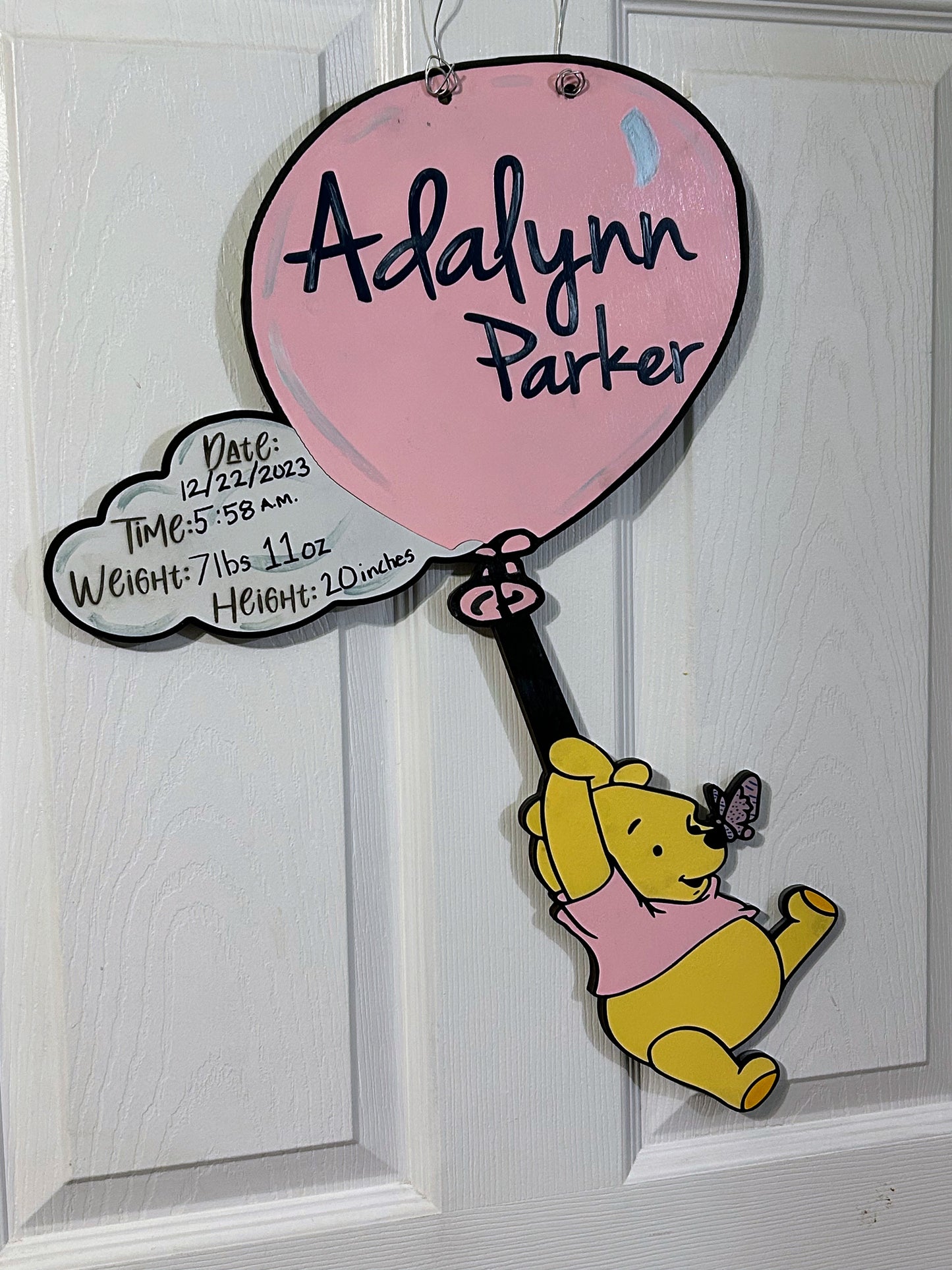 Pooh Bear Hospital Baby Door Hanger Newborn Door Hanger