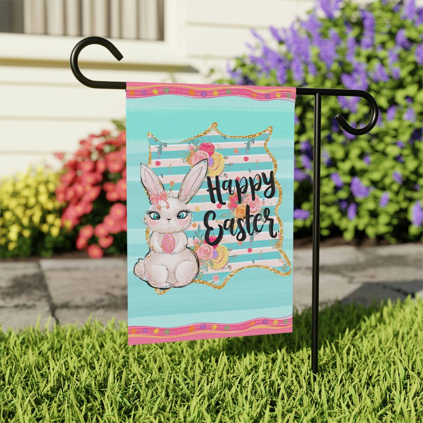 Easter Garden Flag Happy Easter Garden Decor Easter Bunny Outdoor Decor Flag