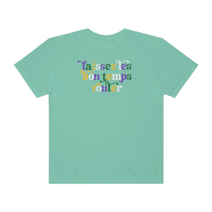 Laissez Les Bon Temp Rouler Mardi Gras Comfort Color Unisex Garment-Dyed T-shirt