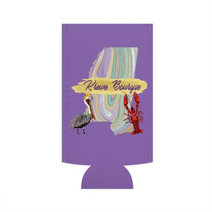 Personalized Mississippi Mardi Gras Krewe slim can koozie cooler