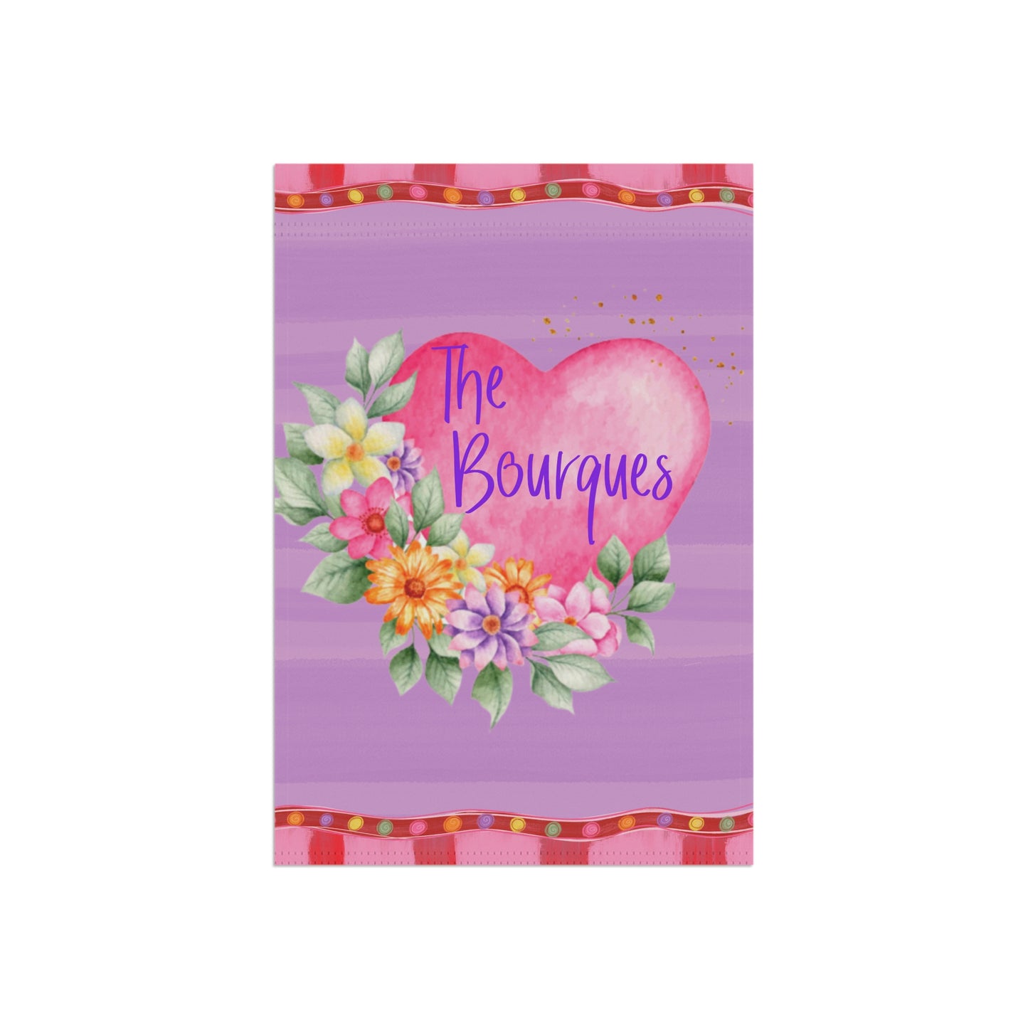 Personalized Family Name Valentine's Day Garden Flag