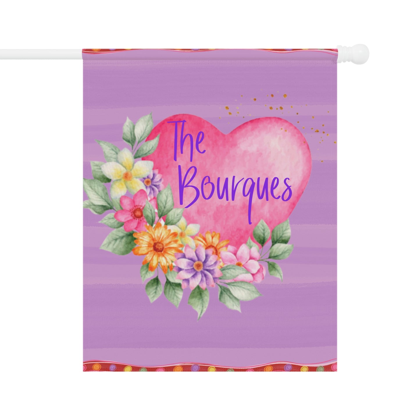 Personalized Family Name Valentine's Day Garden Flag