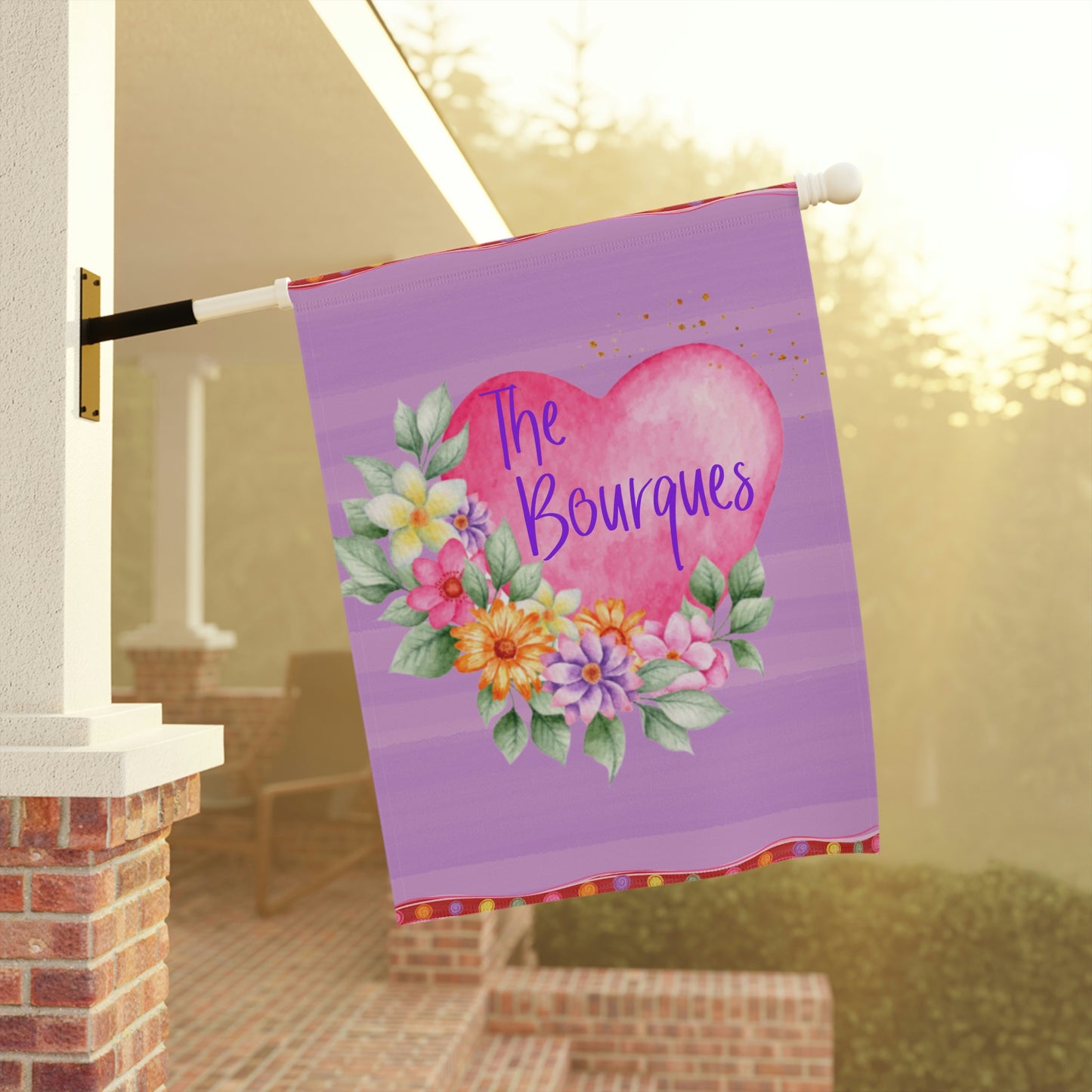 Personalized Family Name Valentine's Day Garden Flag