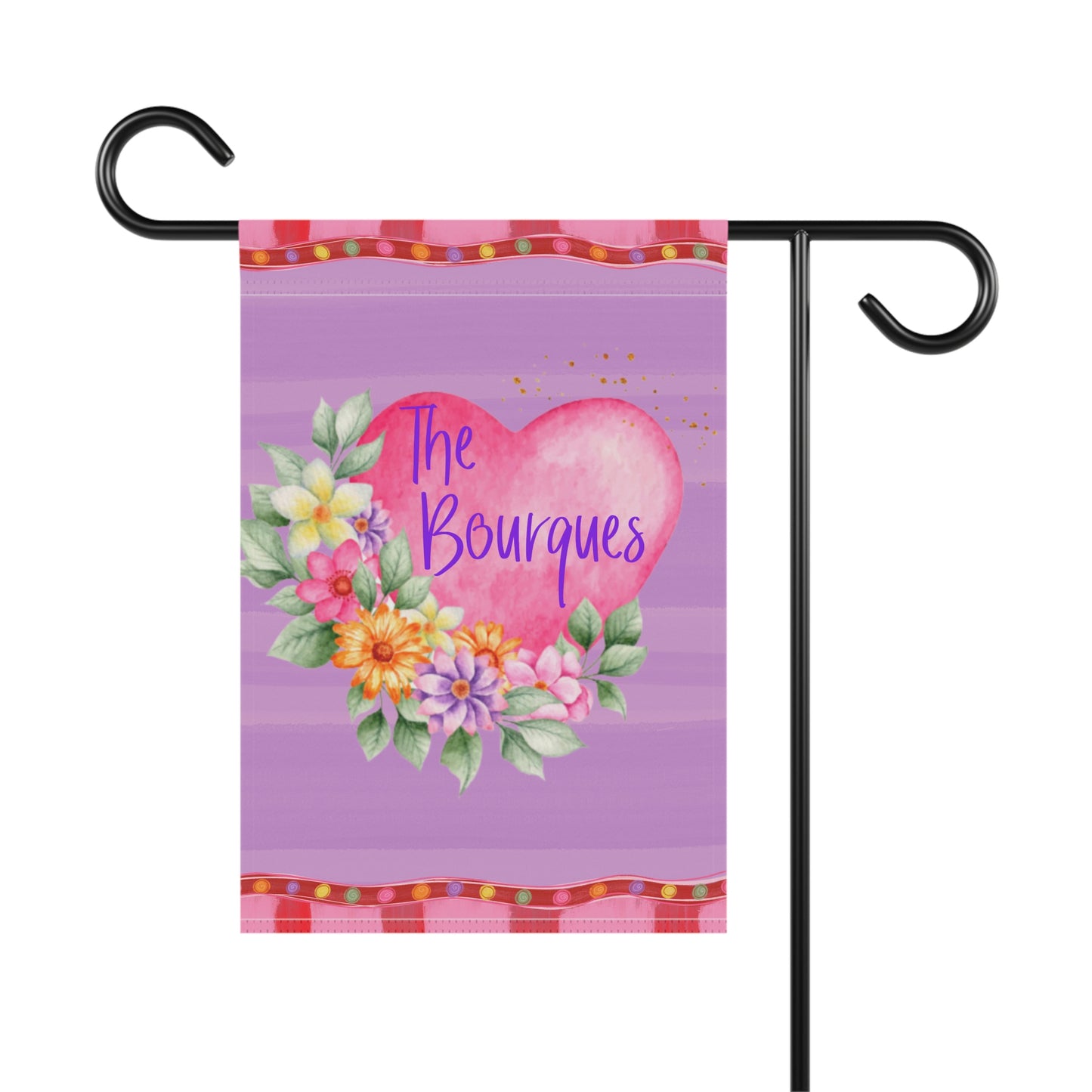 Personalized Family Name Valentine's Day Garden Flag
