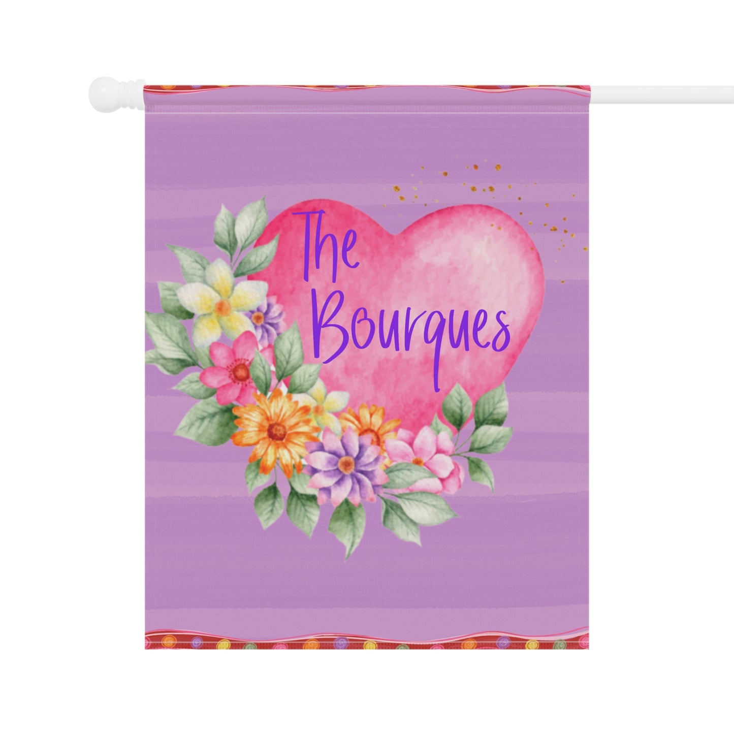 Personalized Family Name Valentine's Day Garden Flag