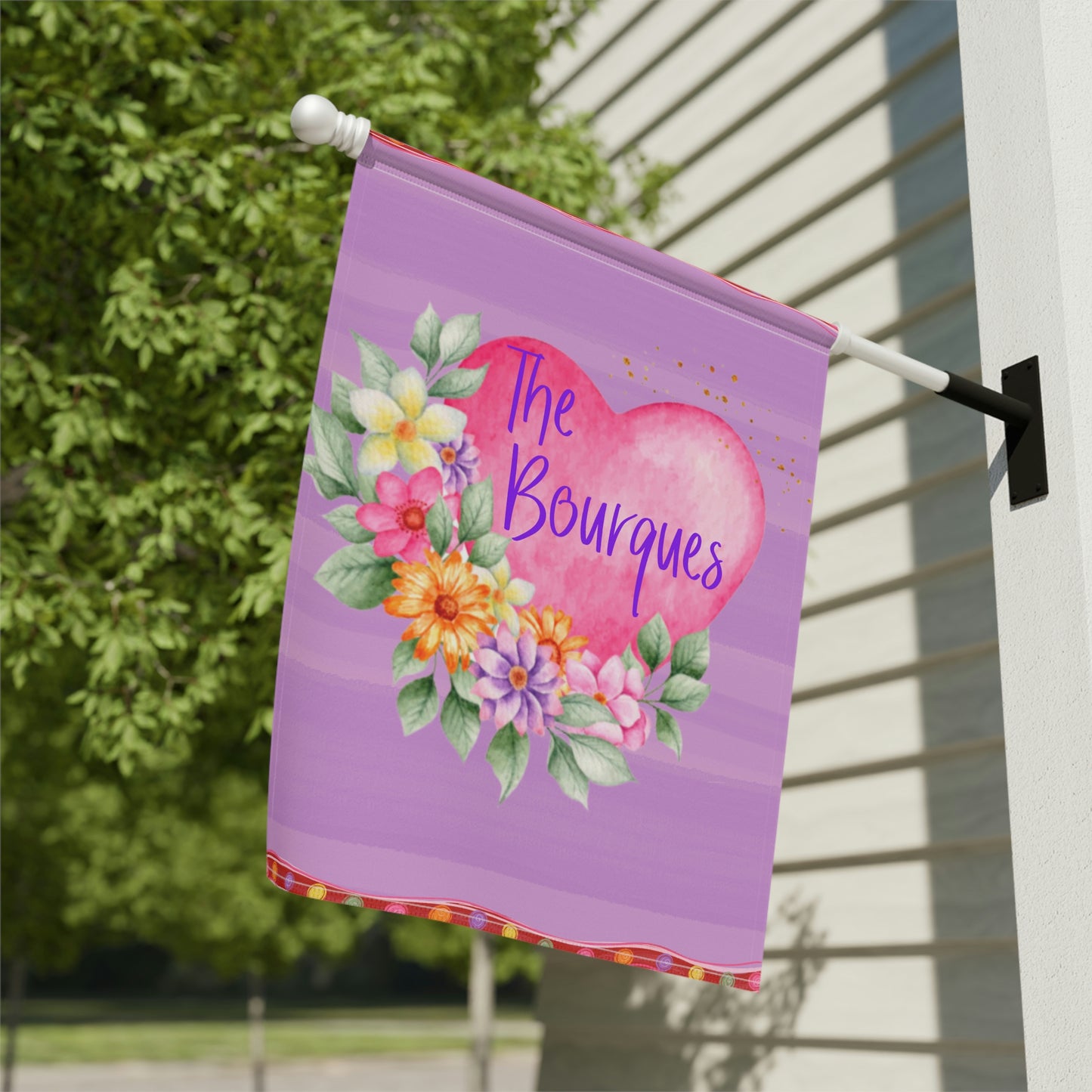 Personalized Family Name Valentine's Day Garden Flag