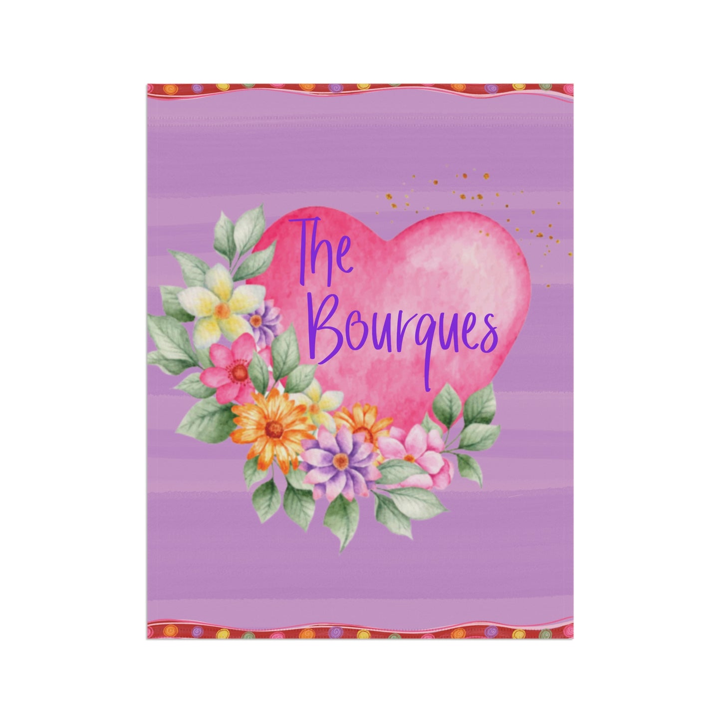 Personalized Family Name Valentine's Day Garden Flag