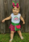 3 Piece Watermelon skirted bummie set