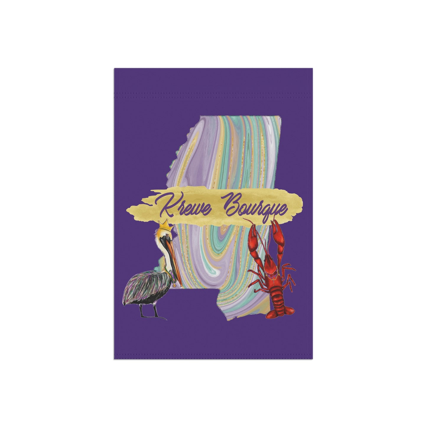 Personalized Family Name Mardi Gras Garden Flag Krewe Name
